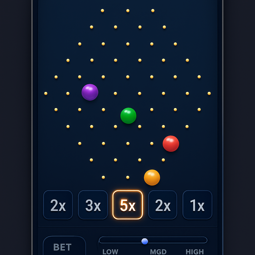Скриншот Plinko на мобильном